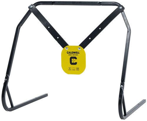 Caldwell 1140016 Gong & Target Stand 8" Yellow AR500 Steel Gong Hanging Includes XL Strap Hangers TSW|131613