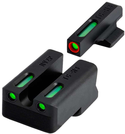 TruGlo TGTG13RS3PC TFX Pro Green Tritium & Fiber Optic Orange Outline Front Sight Green Tritium & Fiber Optic Rear Sight TSW|177919