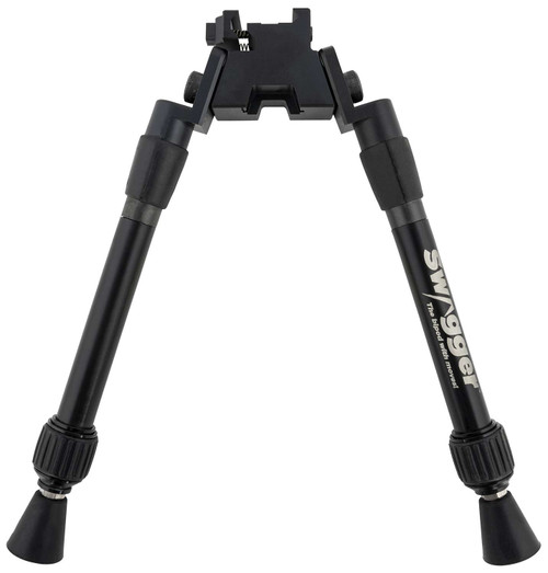 Swagger SWAGBPSEA12 Sea12 Extreme Angle Bipod with Black Finish, Picatinny Attachment & 9-12" Vertical Adjustment TSW|138057