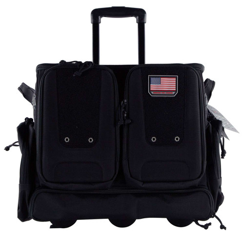 GPS Bags T2112ROBB Rolling Tactical Black 1000D Nylon Teflon Coating with Foam Cradle Holds 6 Handguns, Storage Pockets Holds 4 Additional Guns, Telescoping Handle & ATV Wheels TSW|58503