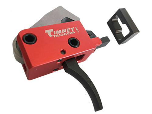 Timney Triggers 682 PCC Trigger Two-Stage Curved Trigger with 2 lbs Draw Weight & Black/Red Finish for AR-Platform TSW|110766