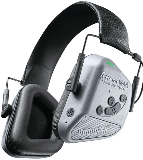 Champion Targets 40982 Vanquish Pro Elite Muff Over the Head Bluetooth Enabled Rechargeable Li-ion Battery Black/Gray TSW|101415