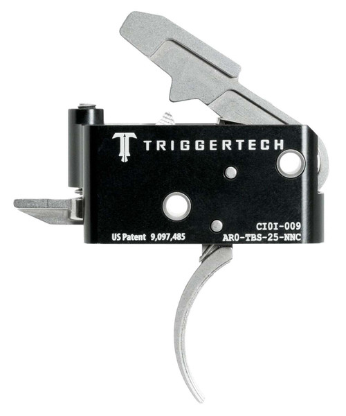 TriggerTech AROTBS25NNC Adaptable Primary Two-Stage Traditional Curved Trigger with 2.50-5 lbs Draw Weight for AR-15 Right TSW|115466