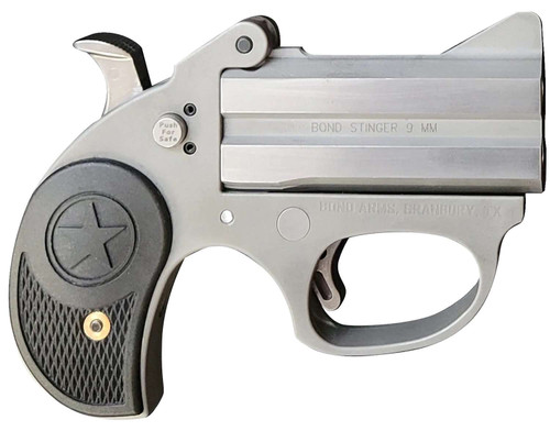Bond Arms BASRS Stinger Stinger RS 9mm Luger 2rd Shot 3" Matte Stainless Stainless Steel Frame Black Rubber Grips Right Hand TSW|147337