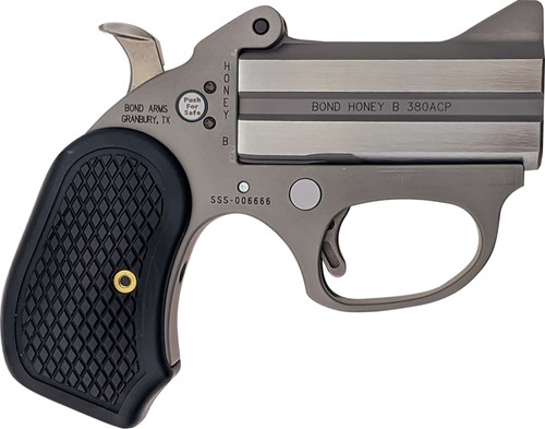 Bond Arms BAHB Honey B Stinger RS 380 ACP 2rd Shot 3" Matte Stainless Steel Frame Black Extended B6 Resin Grips Right Hand TSW|154309
