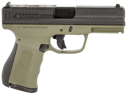 FMK FMKG49OD G3 9mm Luger 14+1 4" Stainless Steel Barrel, Black Optic Cut/Serrated Carbon Steel Slide, OD Green Polymer Frame w/Picatinny Rail, Black Backstrap Grip TSW|153237