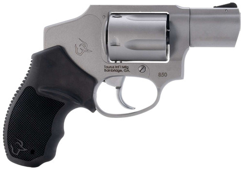 Taurus 2-850129 850 Small 38 Special 5 Shot 2" Matte Stainless Steel Barrel & Cylinder, Matte Stainless Steel Frame, Black Rubber Grip, Transfer Bar Safety, Concealed Hammer TSW|170150