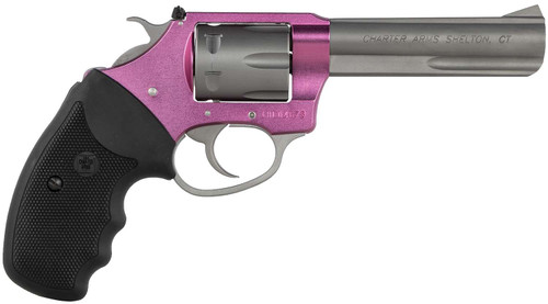 Charter Arms 52232 Pathfinder Lite 22 LR 8 Shot, 4.20" Matte Stainless Steel Barrel & Cylinder, Pink Aluminum Frame w/Black Finger Grooved Rubber Grip, Exposed Hammer TSW|119793