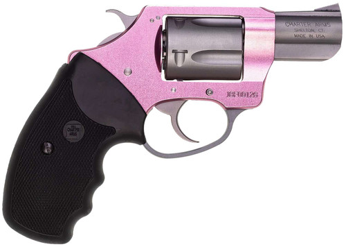 Charter Arms 53830 Undercover Lite Pink Lady Small 38 Special, 5 Shot 2" Stainless Steel Barrel & Cylinder, Aluminum Frame w/Black Finger Grooved Rubber Grip, Exposed Hammer TSW|54613