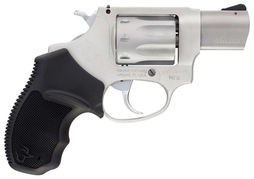 Taurus 2942039UL 942 Ultra-Lite 22 LR 8rd 3" Matte Stainless Finish Barrel, Matte Stainless Finish Cylinder, Stainless Anodized Finish Aluminum Frame & Finger Grooved Black Polymer Grip TSW|121957