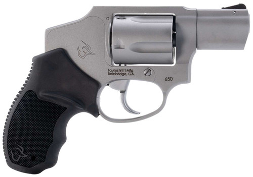 Taurus 2-650129 650 Small 357 Mag 38/Special +P 5 Shot 2" Stainless Steel Barrel, Cylinder & Frame, Black Rubber Grip, Transfer Bar Safety, Concealed Hammer TSW|170146