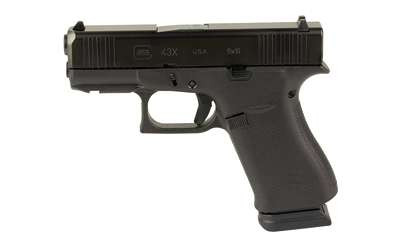 GLOCK 43X 9MM 15RD BLK FRONT RAIL RSR|GLUX4350203FR