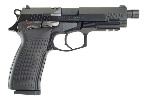 Bersa TPR9MX TPRX Full Size Frame 9mm Luger 17+1, 4.25" Black Steel Threaded Barrel, Matte Black Serrated Steel Slide & Aluminum Frame w/Picatinny Rail, Ambidextrous TSW|139442