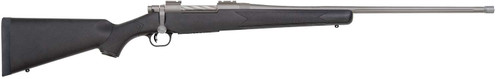 Mossberg 28261 Patriot Full Size 7mm PRC 3+1 24" Stainless Cerakote Fluted Threaded Barrel, Drilled & Tapped Stainless Cerakote Receiver, Black Fixed Synthetic Stock TSW|174398