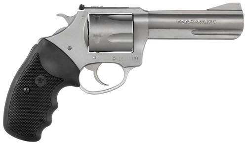 Charter Arms 79942 Pitbull Large 9mm Luger 5 Shot 4.20" Matte Stainless Steel Barrel, Cylinder & Frame w/Black Finger Grooved Rubber Grip TSW|119798