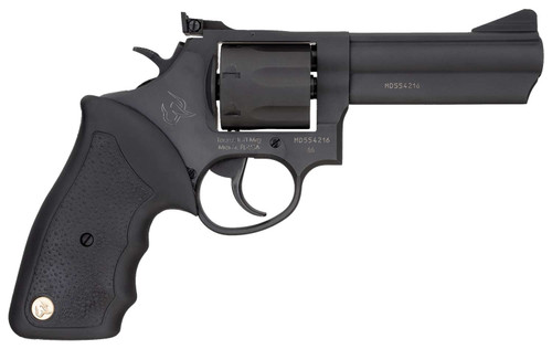 Taurus 2-660041 66 Medium 357 Mag/38 Special +P 7 Shot 4" Matte Black Oxide Ally Steel Barrel, Cylinder & Frame, Black Finger Grooved Rubber Grip, Transfer Bar Safety, Exposed Hammer TSW|31302