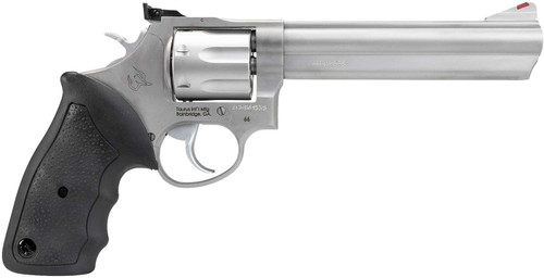 Taurus 2-660069 66 Medium 357 Mag/38 Special +P 7 Shot 6" Matte Stainless Steel Barrel, Cylinder & Frame, Black Finger Grooved Rubber Grip, Transfer Bar Safety, Exposed Hammer TSW|31326