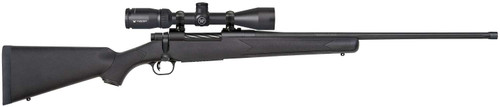 Mossberg 28249 Patriot w/Optic 7mm PRC 3+1 24" Matte Blued Threaded Barrel, Matte Blued Drilled & Tapped Receiver, Fixed Black Synthetic Stock, Vortex Crossfire II 3-9x40mm TSW|174387