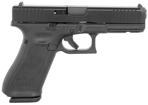 Glock PV1750203 G17 V Standard Frame 9mm Luger 17+1 4.49" Black GMB Barrel, Black nDLC Steel Serrated Slide Black Polymer Frame w/Accessory Rail, Textured Polymer Grip, Ambidextrous TSW|186881
