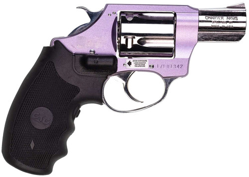 Charter Arms 53842 Undercover Lite Chic Lady Small 38 Special 5 Shot 2" High Polished Stainless Steel Barrel & Cylinder, Lavender Aluminum Frame w/Black Crimson Trace Laser Grip, Exposed Hammer TSW|87483
