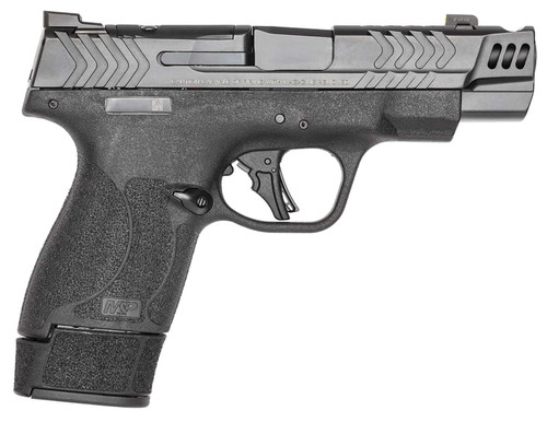 Smith & Wesson 13990 M&P 9 Shield Plus 9mm Luger 10+1 15+1 13+1 4" Stainless Armornite Gray Ported/Serrated Stainless Steel Slide Black Textured Grip TSW|168574