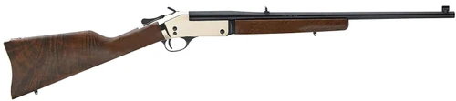 Henry H015B44 Single Shot 44 Rem Mag Caliber with 1rd Capacity, 22" Blued Barrel, Polished Brass Metal Finish & American Walnut Stock, Right Hand (Full Size) TSW|24386