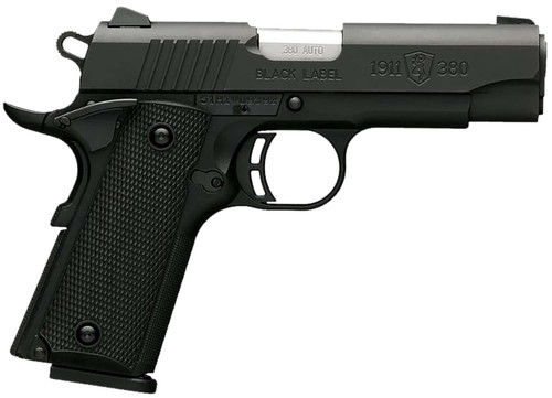 Browning 051905492 1911 Black Label 380 ACP 8+1 3.63" Stainless Target Crown Steel Barrel, Matte Black Serrated Stainless Steel Slide, Matte Black Polymer Frame, Black Polymer Grip, Right Hand TSW|8295