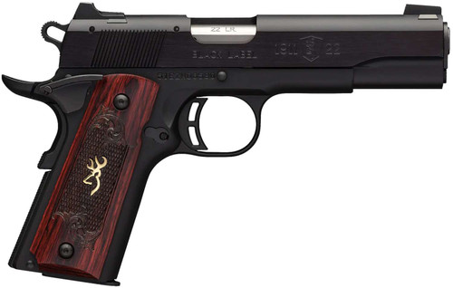 Browning 051851490 1911-22 Black Label Medallion Full Size Frame 22 LR 10+1, 4.25" Target Crown Barrel, Matte Black Serrated Slide & Aluminum Frame w/Beavertail TSW|23076