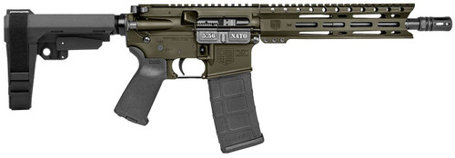 Diamondback DB1916K101 DB15 5.56 NATO 30+1 10" Black Nitride Heavy Threaded Barrel, OD Green Cerakote Picatinny Rail Aluminum Receiver, 9" M-LOK Handguard SB Tactical Brace & Black Magpul MOE Grip TSW|169611