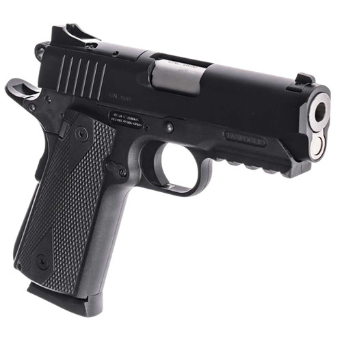 Tanfoglio TFPUGIO9OR Pugio Compact 9mm Luger 10+1 3.54" Stainless Bull Barrel, Black Steel Optic Ready/Serrated Slide, Black Polymer Frame w/Beavertail & Picatinny Rail, Textured Grip TSW|188427