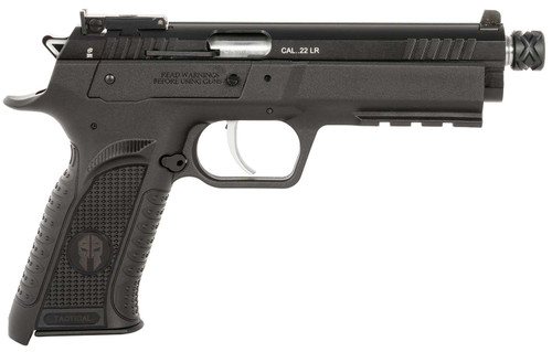Tanfoglio TFFTAC22AS Force Tactical 22 LR 10+1 4.40" Threaded Barrel, Black Serrated Slide, Black Polymer Frame w/Beavertail & Picatinny Rail, Black Polymer Grip TSW|178992