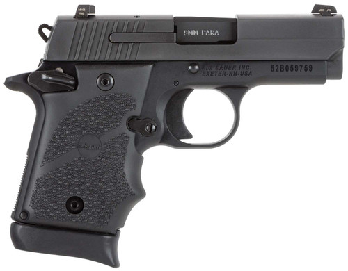 Sig Sauer 9389BRGAMBI P938 Micro-Compact BRG 9mm Luger 3" 7+1 Black Nitron Stainless Steel Black Hogue Rubber Grip TSW|83801