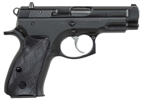 CZ-USA 91190 75 Compact 9mm Luger 15+1 3.75" Black Steel Barrel & Serrated Slide, Black Polycoat Steel Frame w/Beavertail, Black Plastic Grip, Right Hand TSW|13656