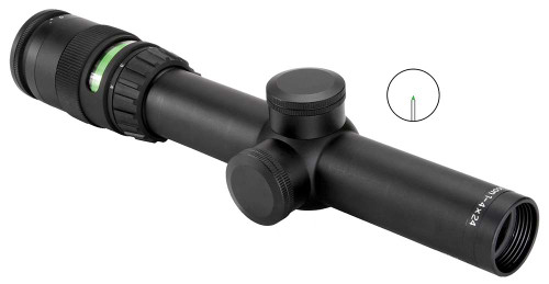 Trijicon 200057 AccuPoint Black Hardcoat Anodized 1-4x 24mm 30mm Tube Illuminated Green Triangle Post Reticle TSW|59374
