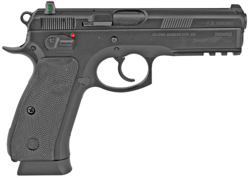 CZ-USA 01152 CZ 75 SP-01 Full Size Frame 9mm Luger 10+1 4.60" Black Steel Barrel, Black Steel Serrated Slide, Black Polycoat Steel Frame w/Beavertail & Picatinny Rail, Black Rubber Grip, Right Hand TSW|38618