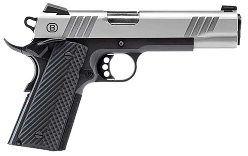Bersa B19117050SBBK B1911 Full Size Frame 45 ACP 8+1 5" Stainless Steel Barrel, Stainless Serrated Steel Slide, Black Stainless Steel Frame w/Beavertail, Black VZ Grip, Ambidextrous TSW|163332
