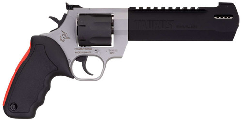 Taurus 2454065RH Raging Hunter 454 Casull 5rd 6.75" Matte Black Oxide Cylinder & Barrel Matte Stainless Steel Frame Black Rubber with Integrated Red Cushion Insert Grip TSW|112915