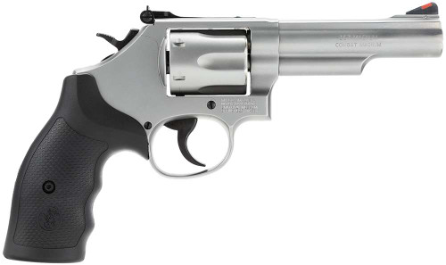 Smith & Wesson 162662 Model 66 357 Mag or 38 S&W Spl +P Stainless Steel 4.25" Barrel, 6 Shot Matte Stainless Steel K-Frame, Red Ramp Front/White Outline Rear Sights, Internal Lock TSW|90975