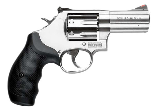 Smith & Wesson 164300 M686 Plus L-Frame 38 S&W Spl +P/357 Mag 7rd, 3" Satin Stainless Steel Barrel, Cylinder & Frame, Black Finger Groove Grip TSW|43703