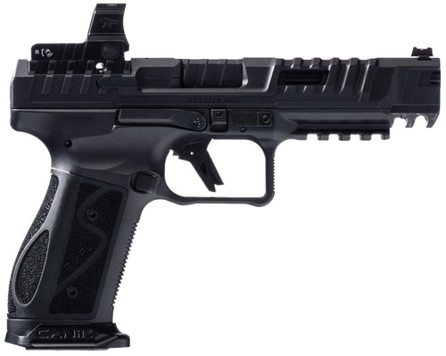 Canik HG7607N SFx Rival-S Full Size Frame 9mm Luger 18+1, 5" Black Steel Barrel, Dark Side Optic Ready/Serrated w/Ports Steel Slide, Steel Frame w/Picatinny Rail, MeCanik MO2 Red Dot, Ambidextrous TSW|150297