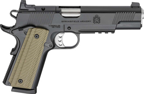 Springfield Armory PO9230AOS 1911 Operator 45 ACP 8+1 5" Black Cerakote Optic Ready Carbon Steel Slide Black Cerakote VZ G10 Grip TSW|170075