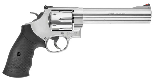 Smith & Wesson 163638 Model 629 Classic 44 Rem Mag or 44 S&W Spl Stainless Steel 6.50" Barrel & 6rd Cylinder, Satin Stainless Steel N-Frame, Red Ramp Front/White Outline Rear Sights TSW|26275