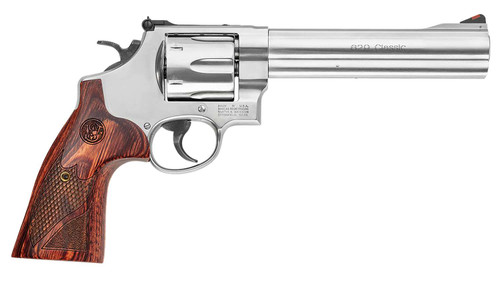 Smith & Wesson 150714 Model 629 Deluxe 44 Rem Mag or 44 S&W Spl Stainless Steel 6.50" Barrel & 6rd Cylinder, Satin Stainless Steel N-Frame, Textured Wood Grip TSW|23983