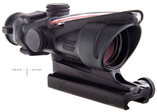 Trijicon 100219 ACOG Black Hardcoat Anodized 4x32mm Illuminated Red Horseshoe .223/5.56 BDC Reticle TSW|59380