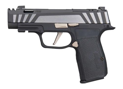 Sig Sauer 365AXG9COMPEQ P365 AXG Equinox Compact 9mm Luger 12+1 3.10" Equinox/Nitron Stainless Steel Optic Ready Slide, Equinox Black Stainless Steel Frame w/Picatinny Rail, Black G10 Grip TSW|202360
