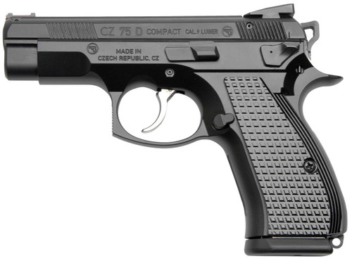 Cz Custom Shop 91048 CZ 75 D PCR Compact Frame 9mm Luger 15+1 3.90" Steel Barrel Black, Serrated Black Slide, Polycoat Aluminum Frame w/Beavertail, Black Checkered Aluminum Grip TSW|177302