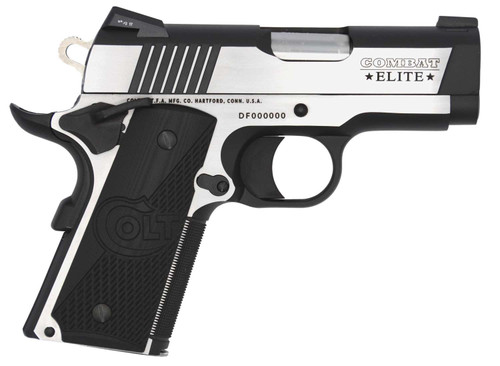 Colt Mfg O7080CE Combat Elite Commander Compact Frame .45 ACP 8+1, 3" Stainless Steel Barrel, Two-Tone Serrated Stainless Steel Slide & Frame w/Beavertail, Black Scalloped G10 Grip, Ambidextrous TSW|104957
