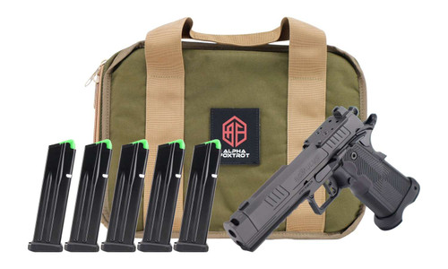 Alpha Foxtrot AA39X1CIG-XDBK20-PROM AF1911 Romulus Promo 9mm Luger 20+1 4.25" Black Bull Ramped Compensated Barrel, Polished DLC Stainless Steel Optic Ready/Serrated Slide & Frame w/Beavertail & Picat TSW|198960