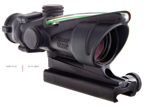 Trijicon 100229 ACOG Black Hardcoat Anodized 4x 32mm Illuminated Green Chevron Reticle TSW|84581