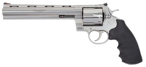 Colt Mfg ANACONDASP8RTS Anaconda 44 Mag 6 Shot 8" Stainless Recessed Target/Vent Rib Barrel, Cylinder & Frame, Black Hogue Rubber w/Finger Grooves Grip TSW|135491